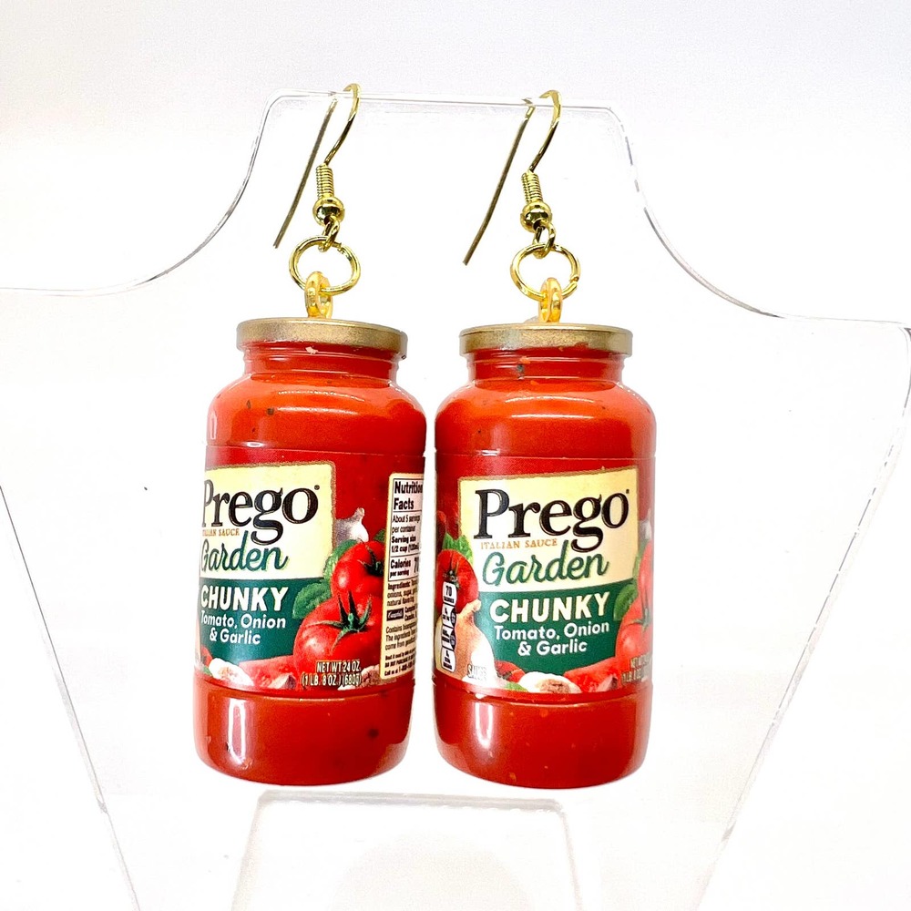 Prego Sauce Earrings - Spaghetti Earrings - Food Earrings - Mini Brands Series 5